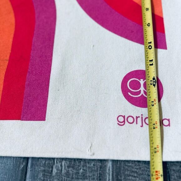 Gorjana Cream Rainbow Summer Canvas Tote Bag - Picture 3 of 3